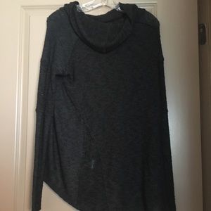 Black cowl neck top